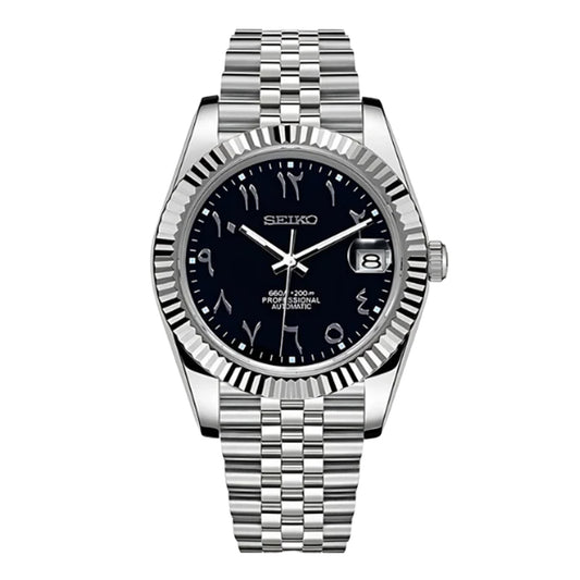 Seiko Datejust Mod Black Arabic Dial