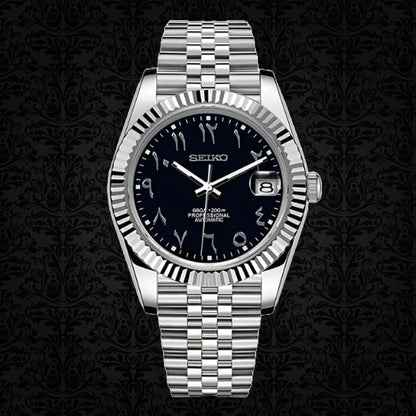 Seiko Datejust Mod Black Arabic Dial