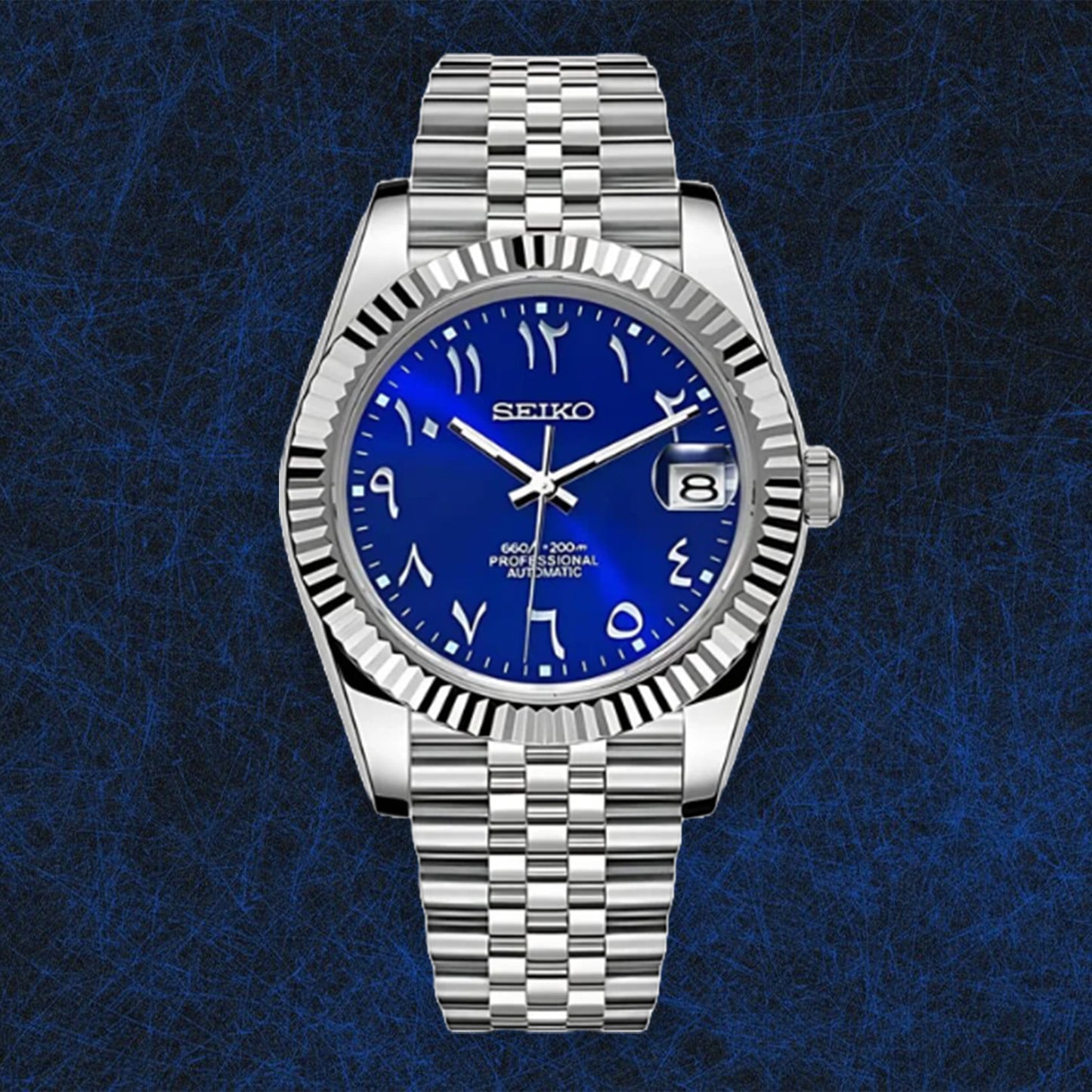 Seiko Datejust Mod Royal Blue Arabic Dial