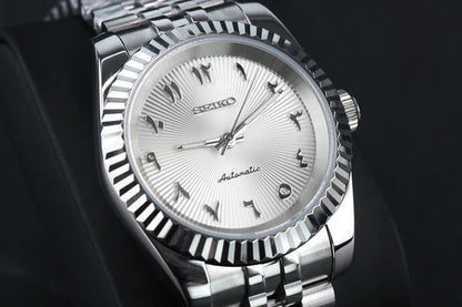 Seiko Royal White Textured Arabic Dial Mod